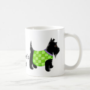 Black Scottie Terrier Dog Green Name Personalisier Kaffeetasse
