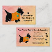 Black Scottie Terrier Dog Grooming Yellow Visitenkarte (Vorne/Hinten)
