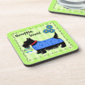 Black Scottie Terrier Dog Liebe Personalisiert Gre Untersetzer (Linke Seite)