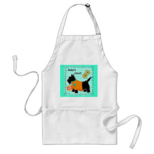Black Scottie Terrier Dog Name Personalisiert Aqua Schürze