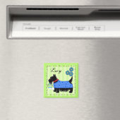 Black Scottie Terrier Dog Name Personalisiert Gree Magnet (In Situ (Geschirrspüler))