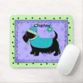Black Scottie Terrier Dog Name Personalisiert Gree Mousepad (Mit Mouse)