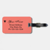 Black Scottie Terrier Dog Name Personalisiert Oran Gepäckanhänger (Rückseite horizontal)