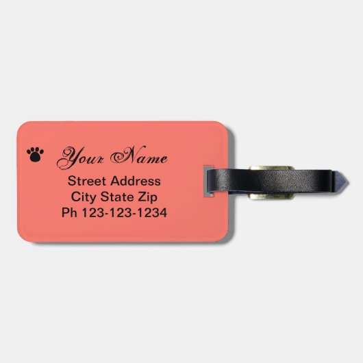 Black Scottie Terrier Dog Name Personalisiert Oran Gepäckanhänger (Rückseite horizontal)