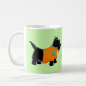 Black Scottie Terrier Dog Orange Name Personalisie Kaffeetasse (Links)