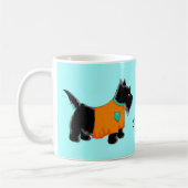 Black Scottie Terrier Dog Orange Name Personalisie Kaffeetasse (Links)