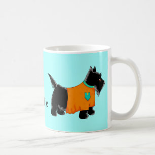 Black Scottie Terrier Dog Orange Name Personalisie Kaffeetasse