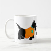 Black Scottie Terrier Dog Orange Name Personalisie Kaffeetasse (Links)