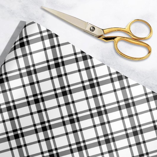 Black Scottish Tartan Kariert Holiday Geschenkpapier