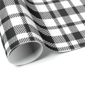 Black Scottish Tartan Kariert Holiday Geschenkpapier (Rolleneckpunkt)