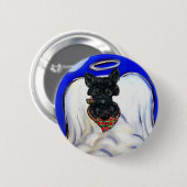 Black Scottish Terrier Angel Button (Vorne & Hinten)