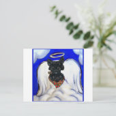 Black Scottish Terrier Angel Postkarte (Stehend Vorderseite)
