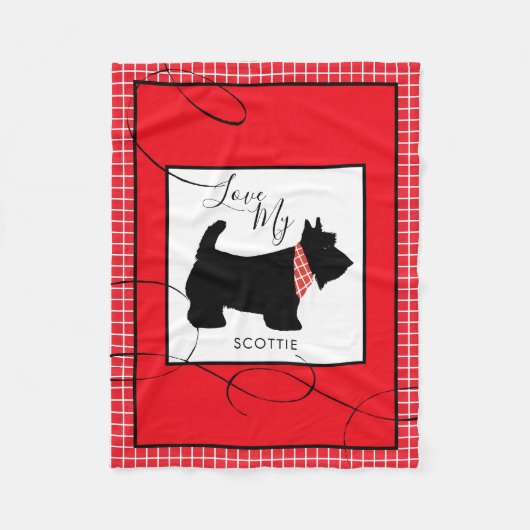 Black Scottish Terrier Dog Liebe My Scottie Fleecedecke (Vorderseite)