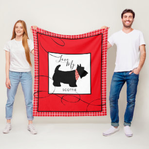 Black Scottish Terrier Dog Liebe My Scottie Medium Fleecedecke