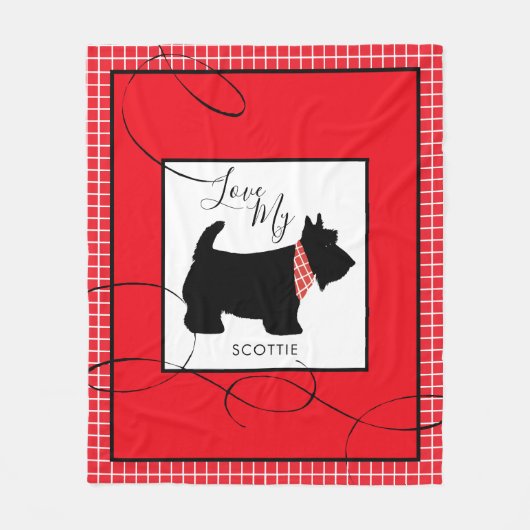 Black Scottish Terrier Dog Liebe My Scottie Medium Fleecedecke (Vorderseite)