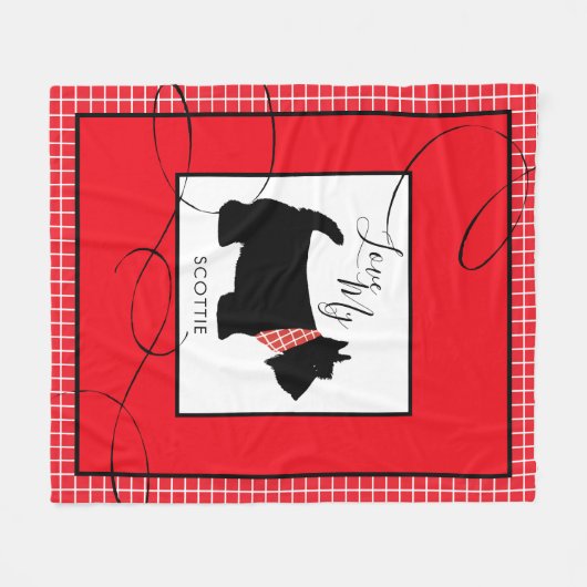 Black Scottish Terrier Dog Liebe My Scottie Medium Fleecedecke (Vorderseite (Horizontal))