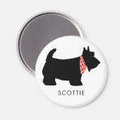Black Scottish Terrier Dog Name Magnet (Vorderseite/Rückseite)