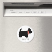 Black Scottish Terrier Dog Name Magnet (In Situ (Geschirrspüler))