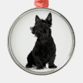Black Scottish Terrier Ornament Aus Metall (Vorne)