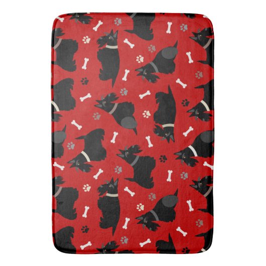 Black Scottish Terrier Paws and Bones Badematte (Vorderseite Vertikal)