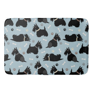 Black Scottish Terrier Paws and Bones Bath Mat Badematte