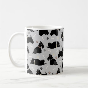 Black Scottish Terrier Paws and Bones Coffee Tasse