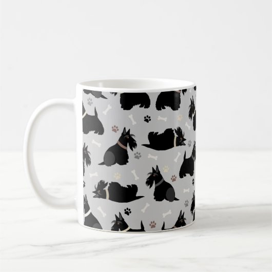 Black Scottish Terrier Paws and Bones Coffee Tasse (Links)