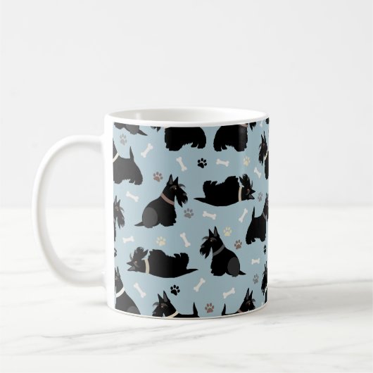 Black Scottish Terrier Paws and Bones Coffee Tasse (Links)
