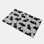 Black Scottish Terrier Paws and Bones Doormat Fußmatte (Schrägansicht)