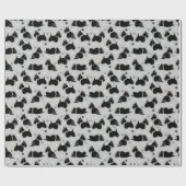 Black Scottish Terrier Paws and Bones Geschenkpapier (Flach)