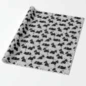Black Scottish Terrier Paws and Bones Geschenkpapier (Ungerollt)