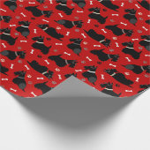 Black Scottish Terrier Paws and Bones Geschenkpapier (Ecke)