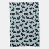 Black Scottish Terrier Paws and Bones Geschirrtuch (Vertikal)