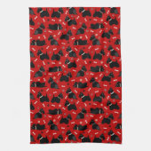 Black Scottish Terrier Paws and Bones Geschirrtuch (Vertikal)