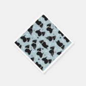 Black Scottish Terrier Paws and Bones Napkins Serviette (Ecke)