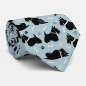 Black Scottish Terrier Paws and Bones Neck Tie Krawatte (Gerollt)