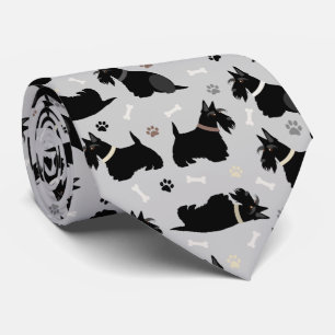 Black Scottish Terrier Paws and Bones Neck Tie Krawatte