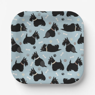 Black Scottish Terrier Paws and Bones Paper Teller