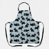 Black Scottish Terrier Paws and Bones Schürze (Vorderseite)