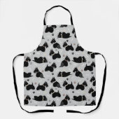Black Scottish Terrier Paws and Bones Schürze (Vorderseite)