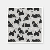 Black Scottish Terrier Paws and Bones Serviette (Vorderseite)