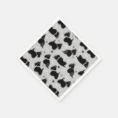 Black Scottish Terrier Paws and Bones Serviette (Ecke)
