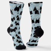 Black Scottish Terrier Paws and Bones Socks Socken (Gewinkelt)