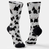 Black Scottish Terrier Paws and Bones Socks Socken (Gewinkelt)