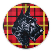 Black Scottish Terrier Scotty Keramik Knopf Keramikknauf (Vorderseite)