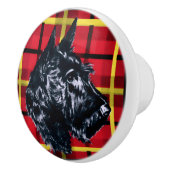 Black Scottish Terrier Scotty Keramik Knopf Keramikknauf (Rechts)