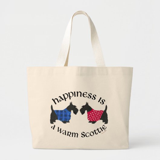 Black Scottish Terriers Happy Jumbo Stoffbeutel (Vorne)