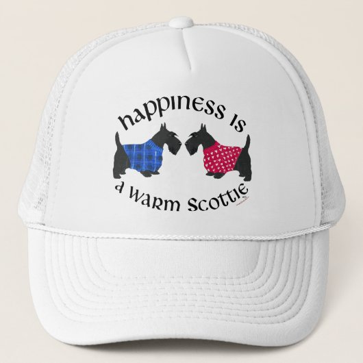 Black Scottish Terriers Happy Truckerkappe (Vorderseite)