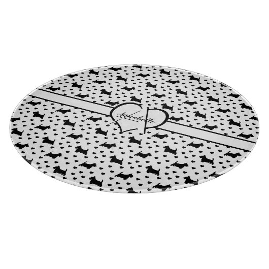 Black Scottish Terriers (Scottie Dogs) - White Schneidebrett (Ecke)