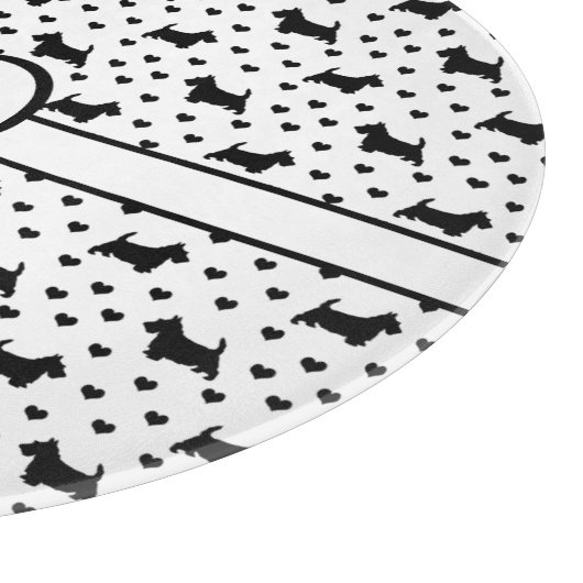 Black Scottish Terriers (Scottie Dogs) - White Schneidebrett (Ecke)